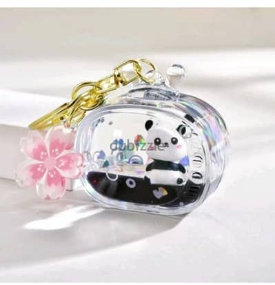 panda sparkly glitter keychain