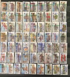 63 used fiscal stamps 0