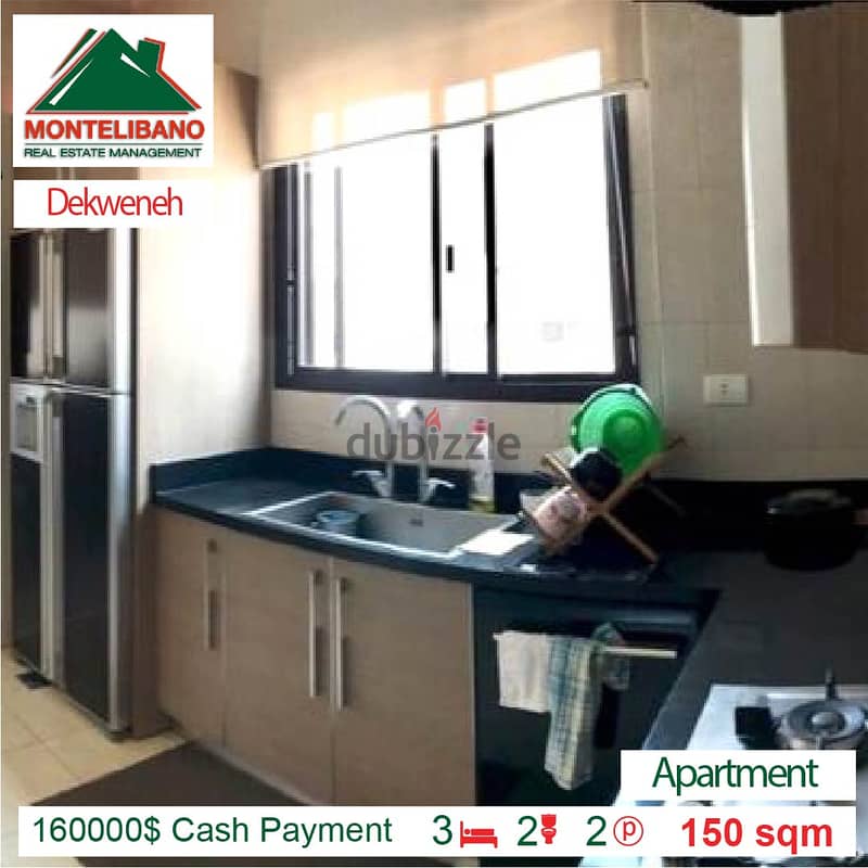 160 000$ Cash Payment!!! Apartment for sale in Dekwaneh !!! 2