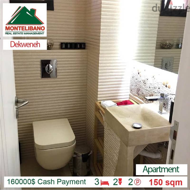 160 000$ Cash Payment!!! Apartment for sale in Dekwaneh !!! 3