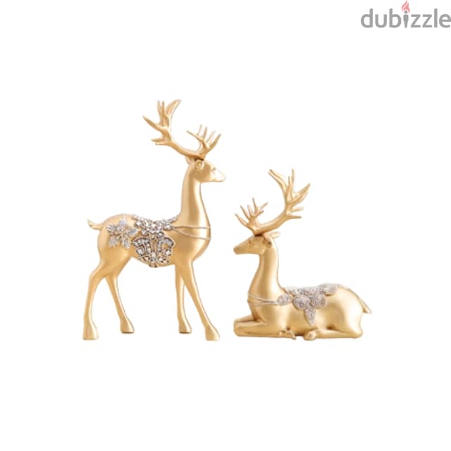 Couple Elk Wine Holder - Silver and Gold 0