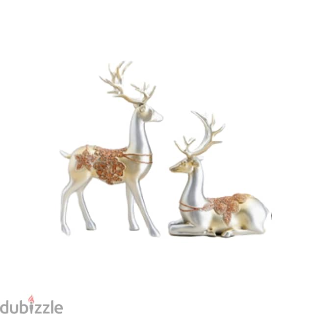 Couple Elk Wine Holder - Silver and Gold 1