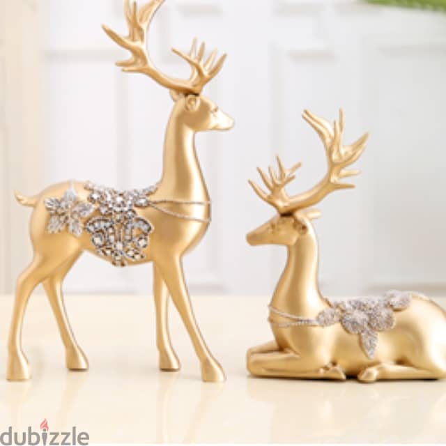 Couple Elk Wine Holder - Silver and Gold 2