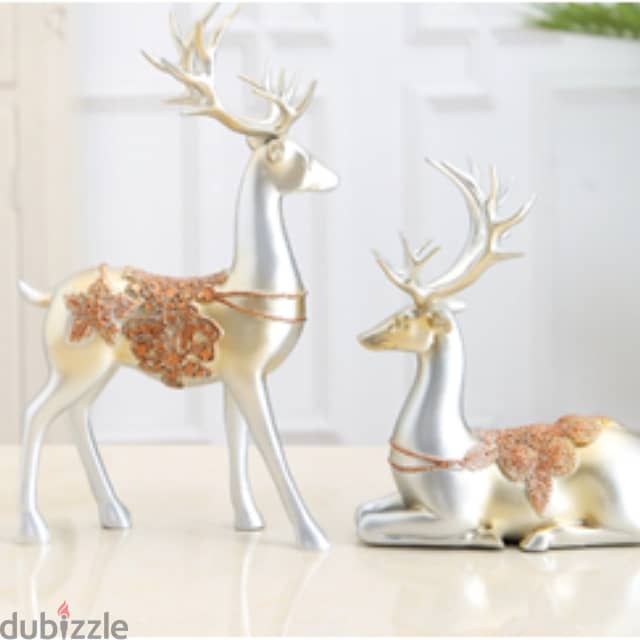 Couple Elk Wine Holder - Silver and Gold 3