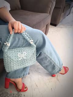 mother's day gift handmade aqua barbie collection beaded bag
