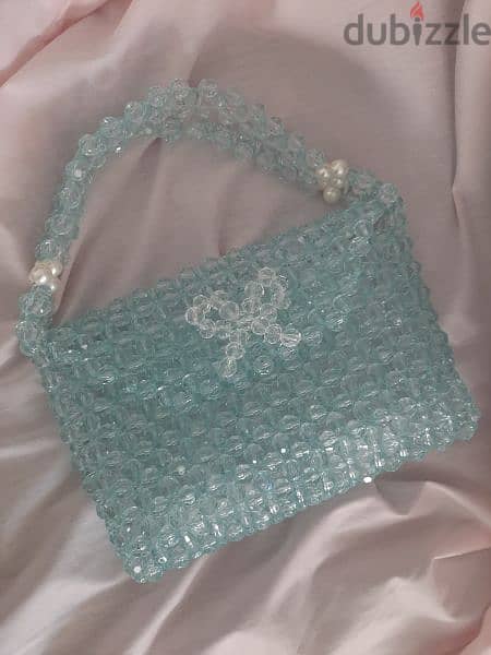mother's day gift handmade aqua barbie collection beaded bag 1
