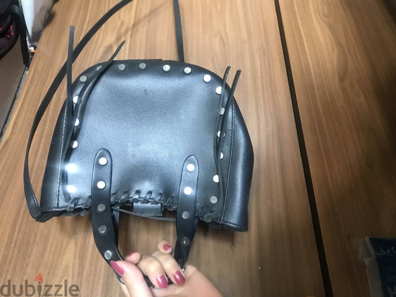 Zara black studded cheap bag