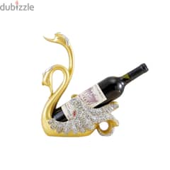 Couple Swan Wine Rack in Elegant Blue and Gold