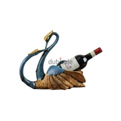 Romantic Couple Swan Wine Holder in Blue and Silver