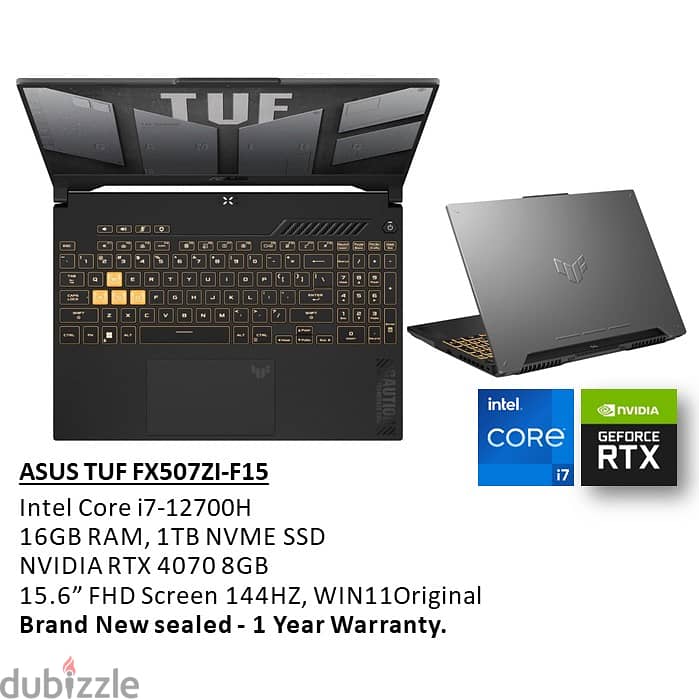 Asus Tuf FX507ZI-F15. I74070 Gaming Laptop 0