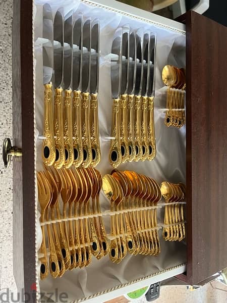 Spoons and fork set GOLD 24 KARAT 1