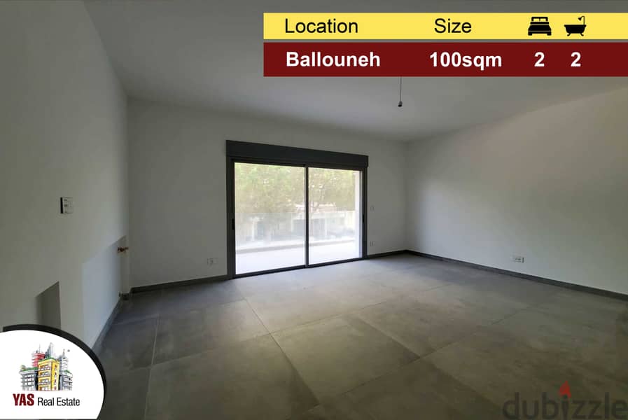 Ballouneh 100m2 | New Flat | Modern | Open View | 0