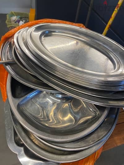 18 stainless steel serving plates set