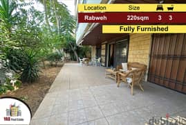 Rabweh 220m2 + 210m2 garden / terrace | Good Condition | Furnished |MJ 0