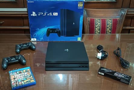 جميع الوصلات PLAYSTATION 4 PRO EUROPEAN+2 CONTROLLER+ GTA V