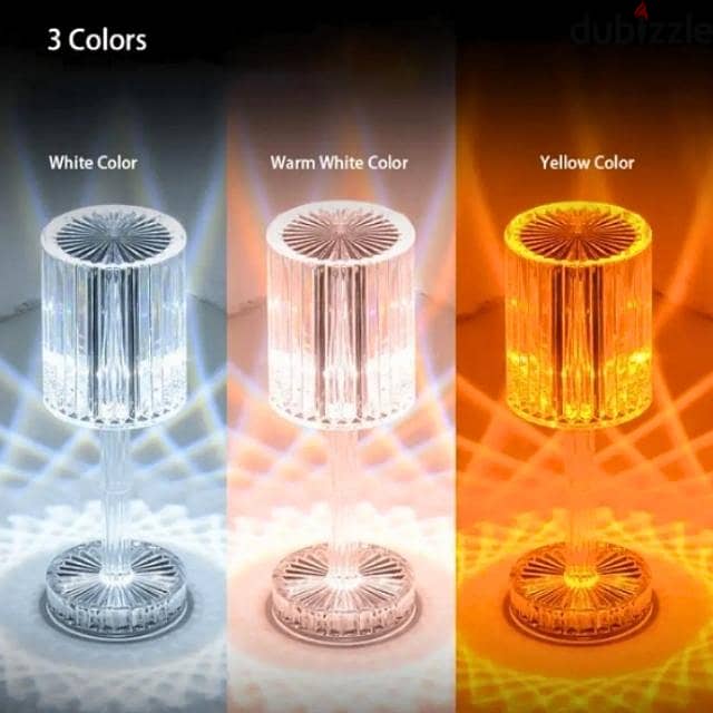 Diamond Table Lamp Modern Rechargeable RGB, 3-Light Modes 1