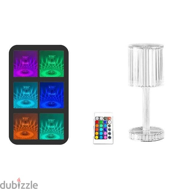 Diamond Table Lamp Modern Rechargeable RGB, 3-Light Modes 4