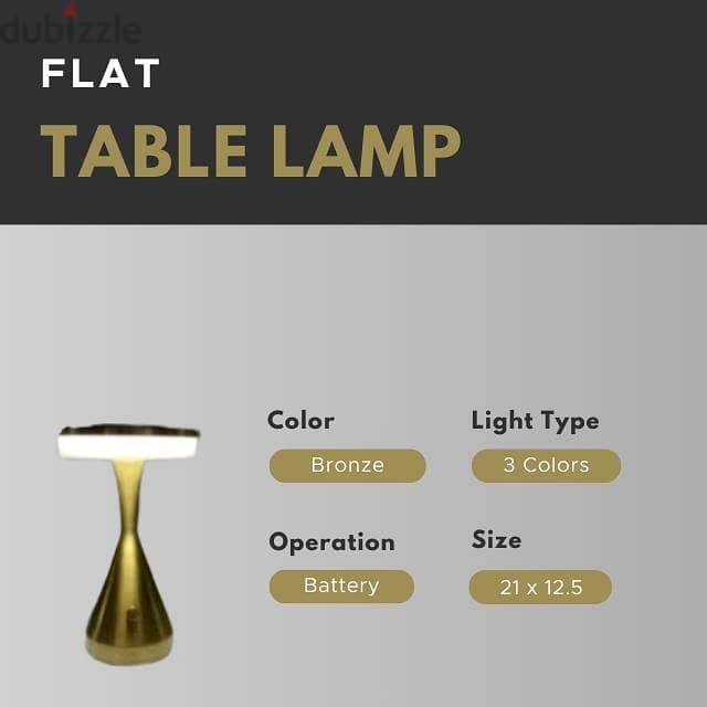 Flat Table Lamp in Bronze – Modern Cordless Lighting 2