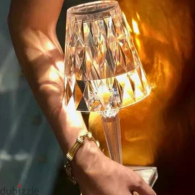 Acrylic Table Lamp in Transparent Amber and Purple 2