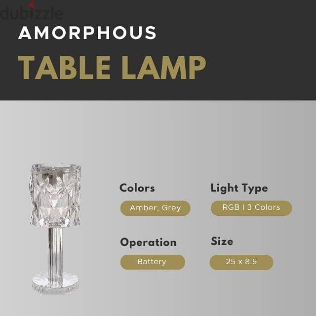 Amorphous Table Lamp in Transparent Amber and Grey 3