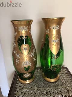 Vase   green &  gold