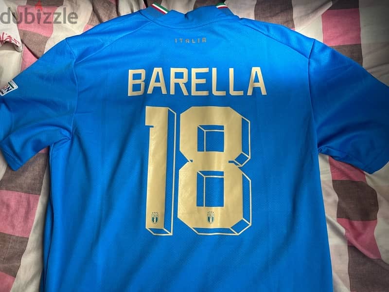 italy , barella 18  the super copa puma jersey 2022 with argentina 3