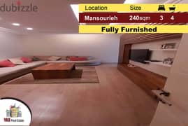 Mansourieh 240m2 + 60m2 Terrace | Unique | Fully Furnished | Decorated