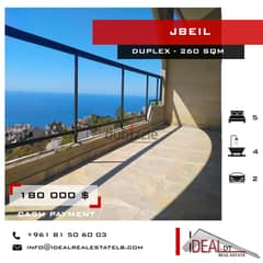 Duplex for sale in jbeil 260 SQM 180 000$ REF#JH17231