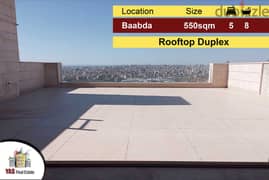 Baabda 550m2 + 45m2 terrace | Rooftop Duplex | Prime Location | 0