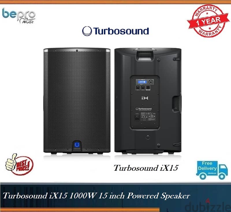 Turbosound iX15 1000W 15 inch Powered Speaker with Klark Teknik DSP 0