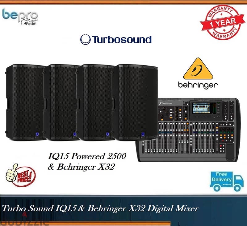 Bundle 4 Turbosound iQ15 2500W & X32 0