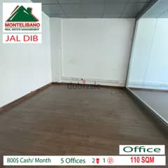 800$ per month!!! Office for rent in JAL EL DIB!!!