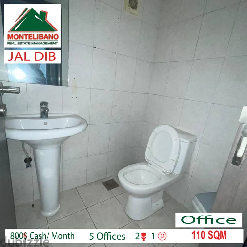 800$ per month!!! Office for rent in JAL EL DIB!!! 3