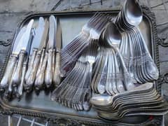 silverware russian  سرفيس فضة روسي الاصلي ٨٤ قطع كامل سعر لقطة
