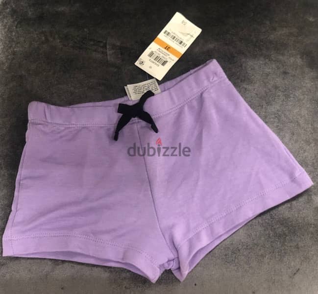 set for kids girl, set of 2 pieces, top & short, size 5 years, purple 5