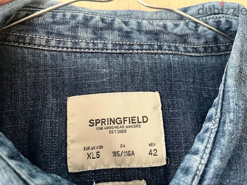 springfield chemise jeans original short sleeve 1