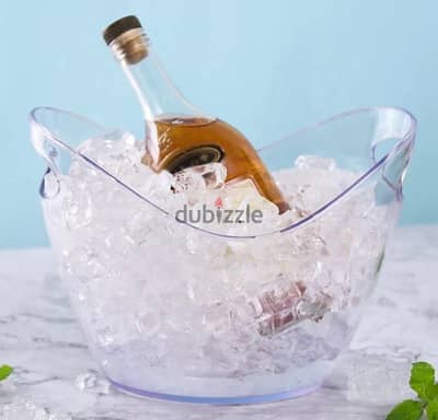 Acrylic Oval Ice Bucket, 27x20x20cm, Unbreakable