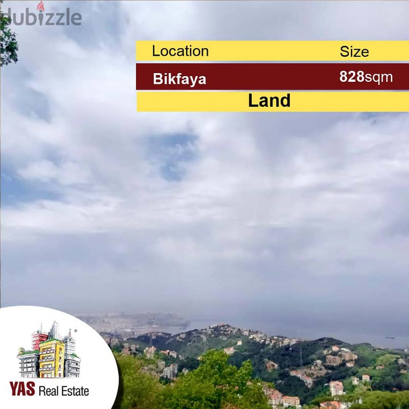 Bikfaya / El Aamriyeh 828m2 | Flat Land | 25/65 | Private Street | 0