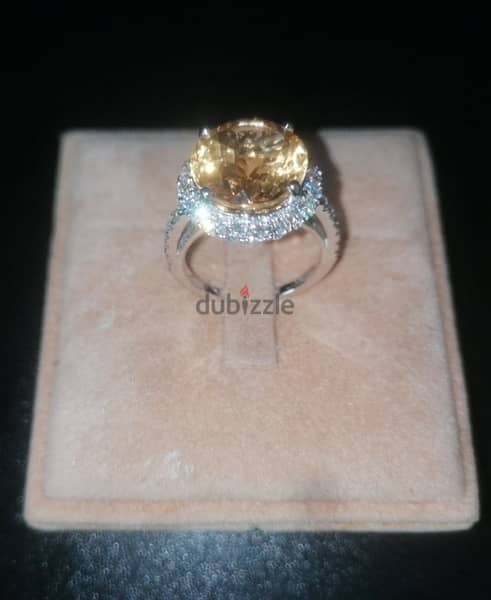Special Natural Citrine and Diamond ring 2