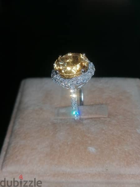 Special Natural Citrine and Diamond ring 3