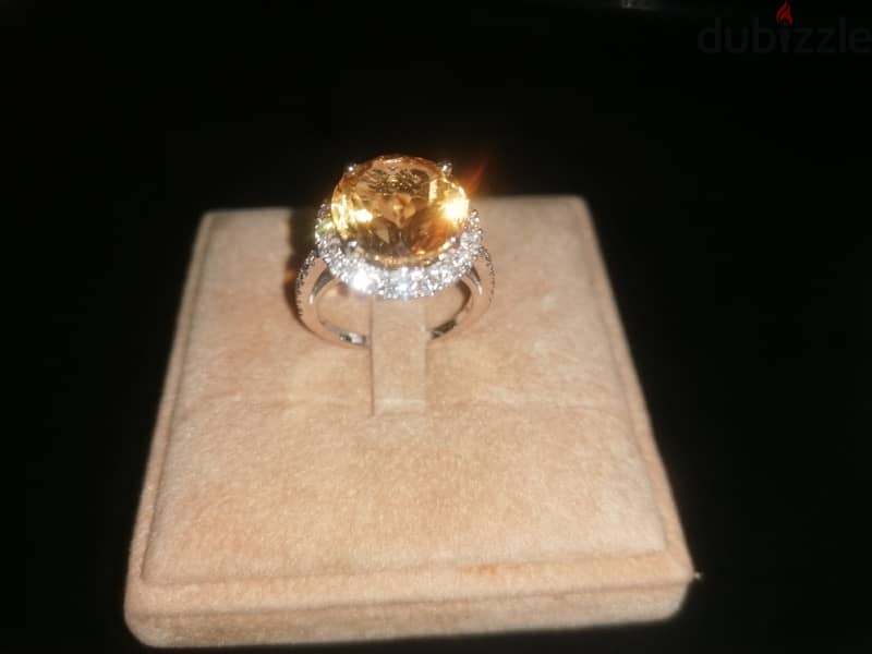 Special Natural Citrine and Diamond ring 6
