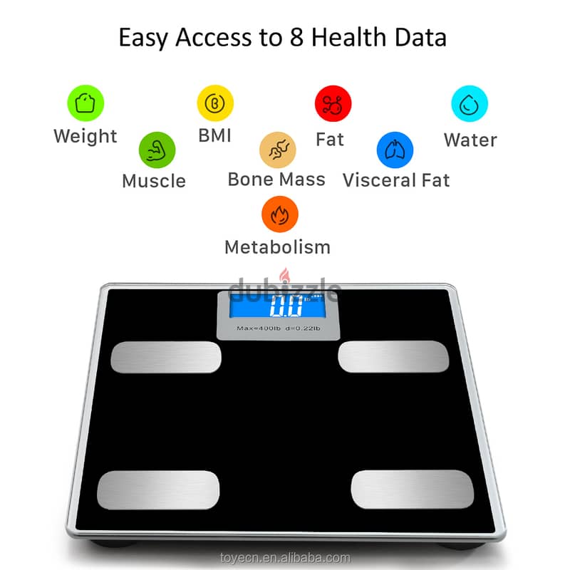 TOYE - Smart Digital Scale 12-in-1 Bluetooth Body Scale Android/IO 1