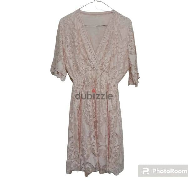 Lace Flared Dress Baby Rose 2