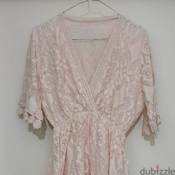 Lace Flared Dress Baby Rose 4