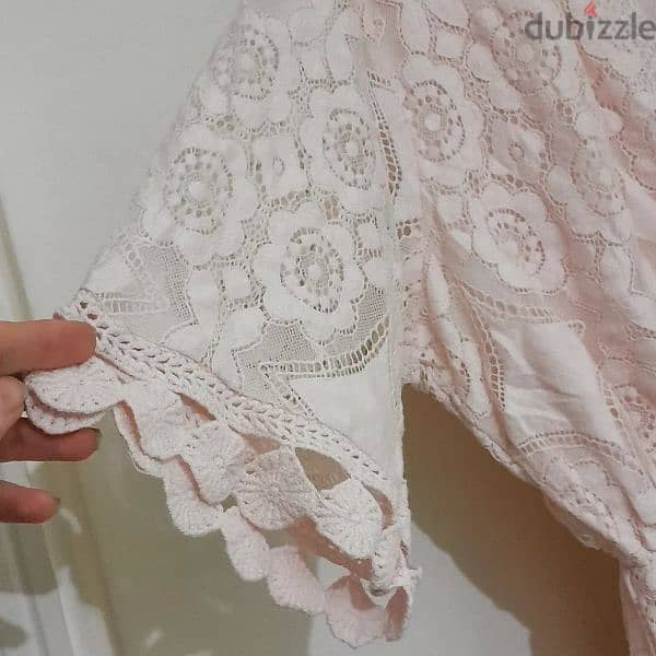 Lace Flared Dress Baby Rose 5