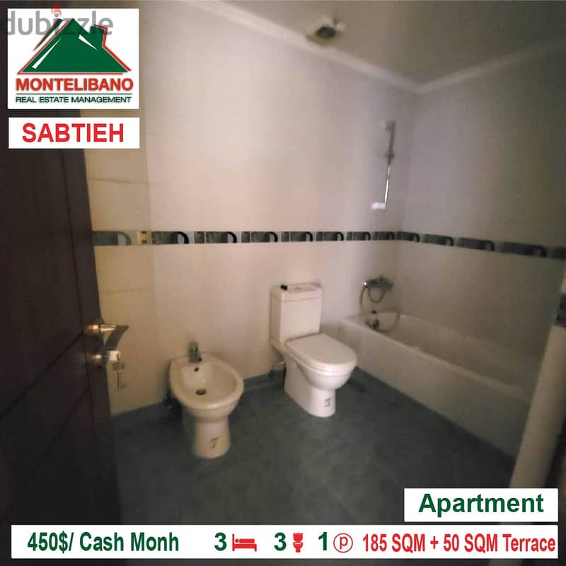 450$/Cash Month!!! Apartment for rent in Sabtieh!!! 3