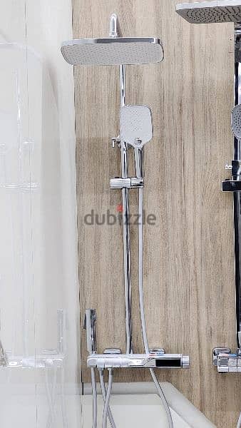 Black shower system with rainfall 0