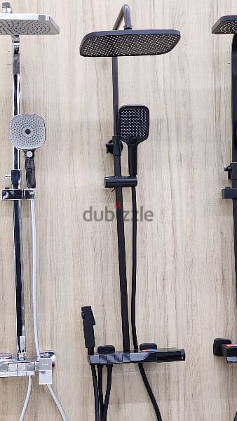 Black shower system with rainfall 2