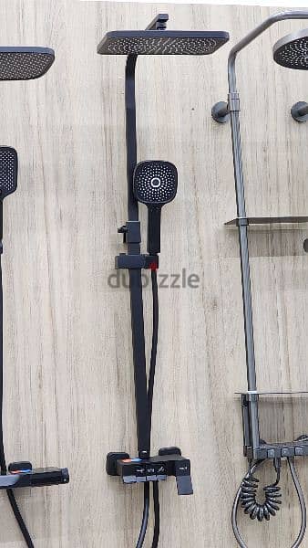 Black shower system with rainfall 3