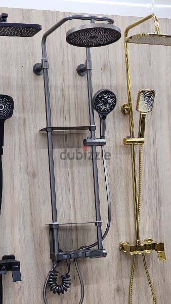 Black shower system with rainfall 4